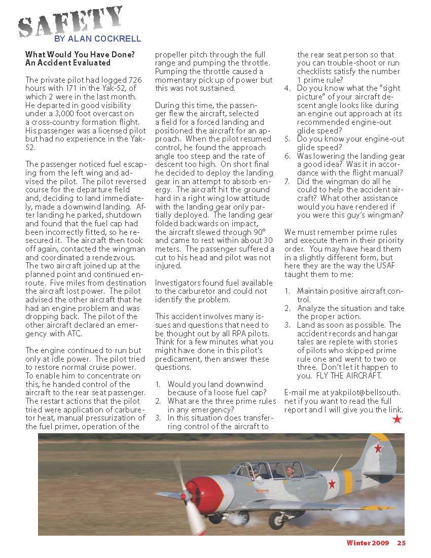 Page 25 of Red Alert Magazine Winter09 - SafetyArticle